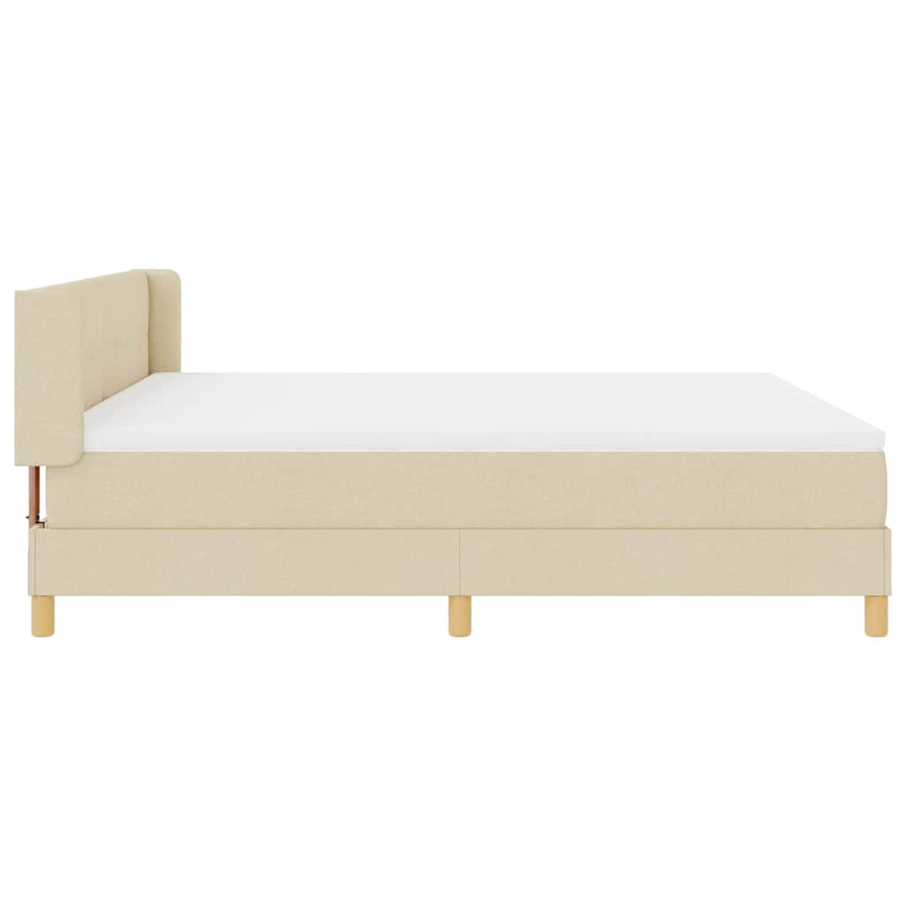 vidaXL Κρεβάτι με ελατήρια με κεφαλάρι Κρεμ 200 x 180 cm ύφασμα