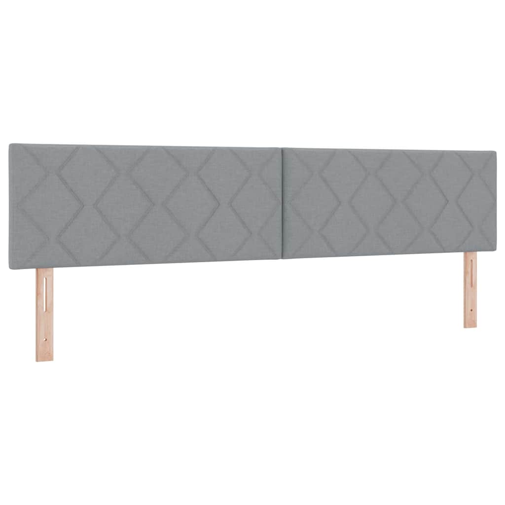vidaXL Κρεβάτι με ελατήρια Ανοιχτό γκρι 200 x 200 cm ύφασμα