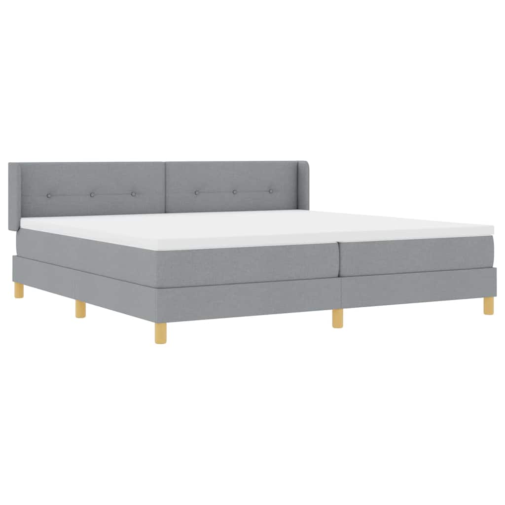 vidaXL Κρεβάτι με ελατήρια Ανοιχτό γκρι 200 x 200 cm ύφασμα