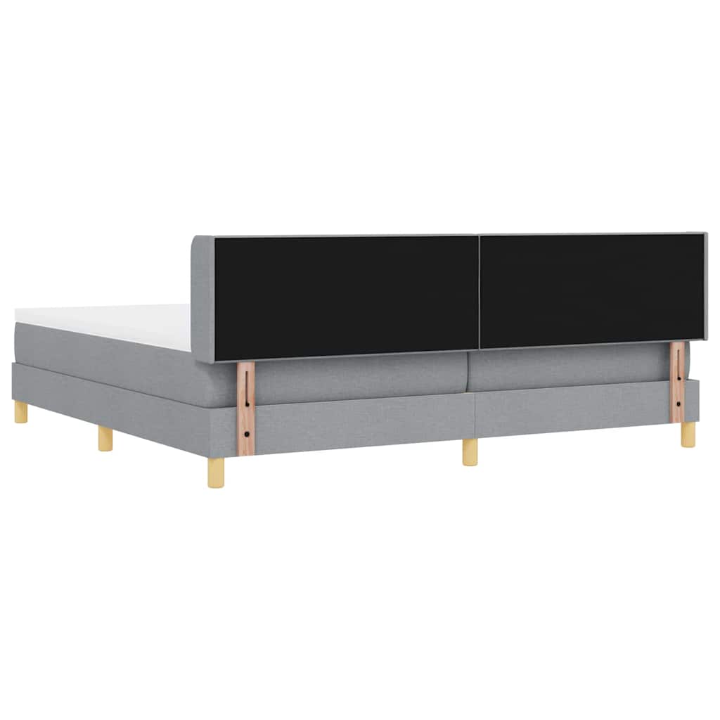 vidaXL Κρεβάτι με ελατήρια Ανοιχτό γκρι 200 x 200 cm ύφασμα