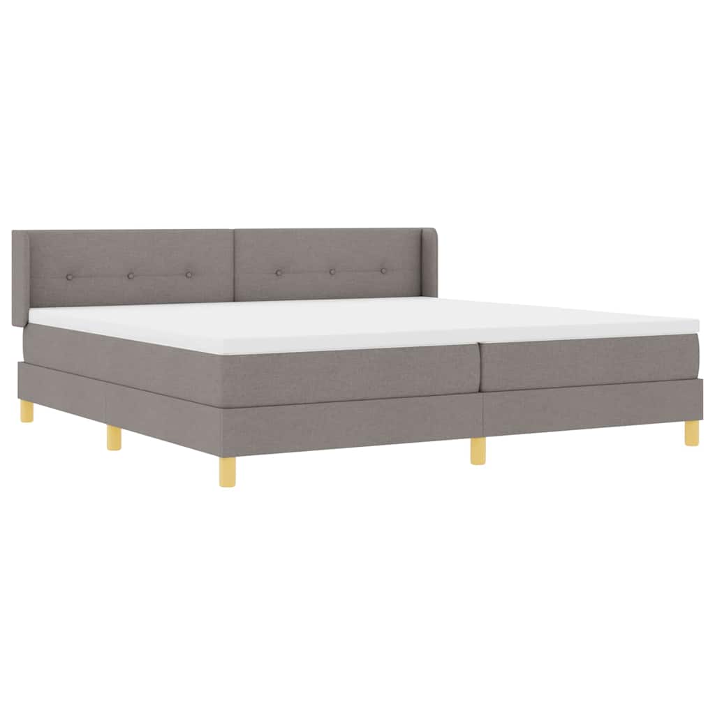 vidaXL Κρεβάτι με ελατήρια με μαξιλάρι Taupe 200 x 200 cm ύφασμα