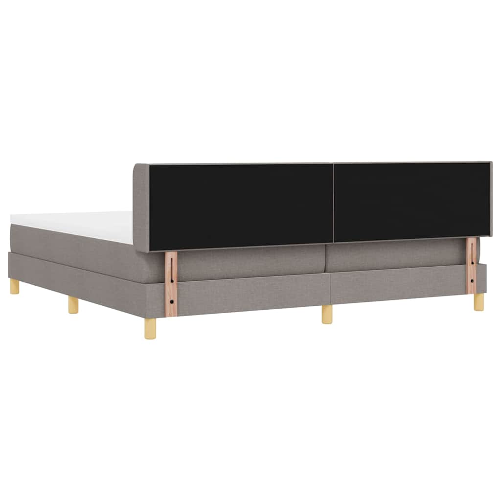 vidaXL Κρεβάτι με ελατήρια με μαξιλάρι Taupe 200 x 200 cm ύφασμα