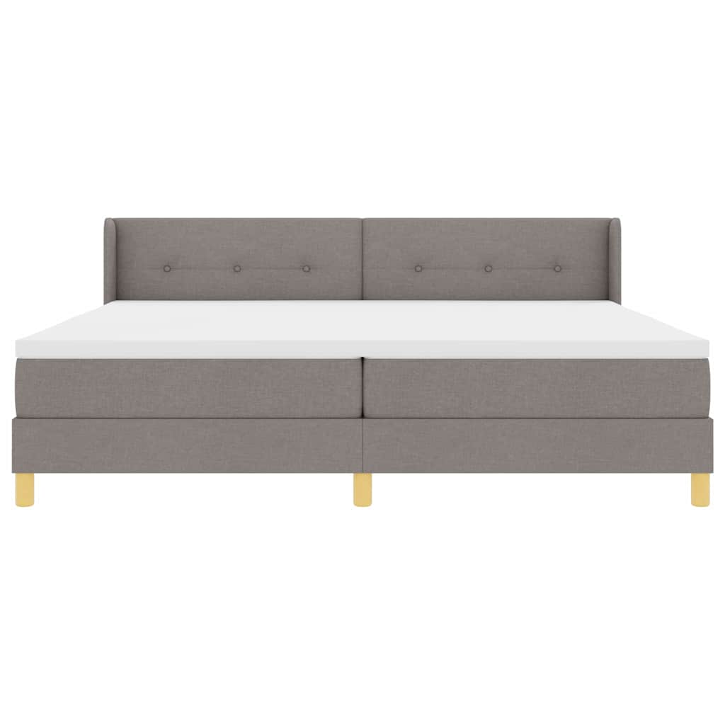 vidaXL Κρεβάτι με ελατήρια με μαξιλάρι Taupe 200 x 200 cm ύφασμα