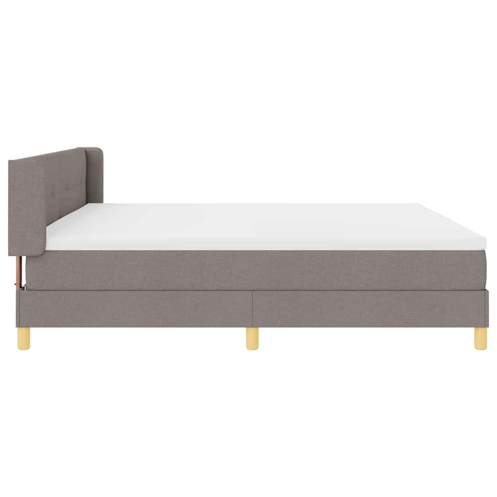 vidaXL Κρεβάτι με ελατήρια με μαξιλάρι Taupe 200 x 200 cm ύφασμα