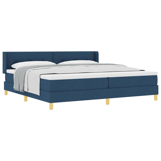 vidaXL Κρεβάτι με ελατήρια με κεφαλάρι Μπλε 200 x 200 cm ύφασμα