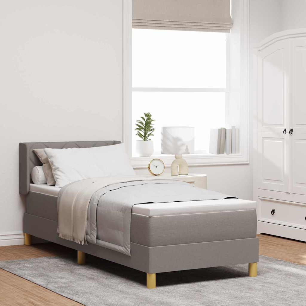 vidaXL Κρεβάτι με ελατήρια με μαξιλάρι Taupe 200 x 80 εκατοστά ύφασμα