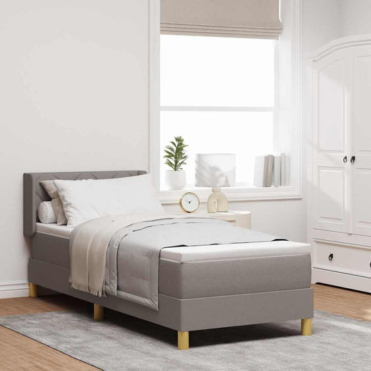vidaXL Κρεβάτι με ελατήρια με μαξιλάρι Taupe 200 x 80 εκατοστά ύφασμα