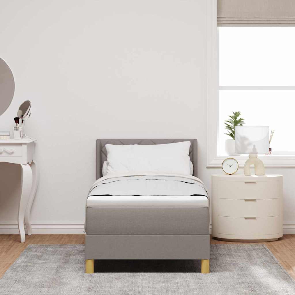 vidaXL Κρεβάτι με ελατήρια με μαξιλάρι Taupe 200 x 80 εκατοστά ύφασμα
