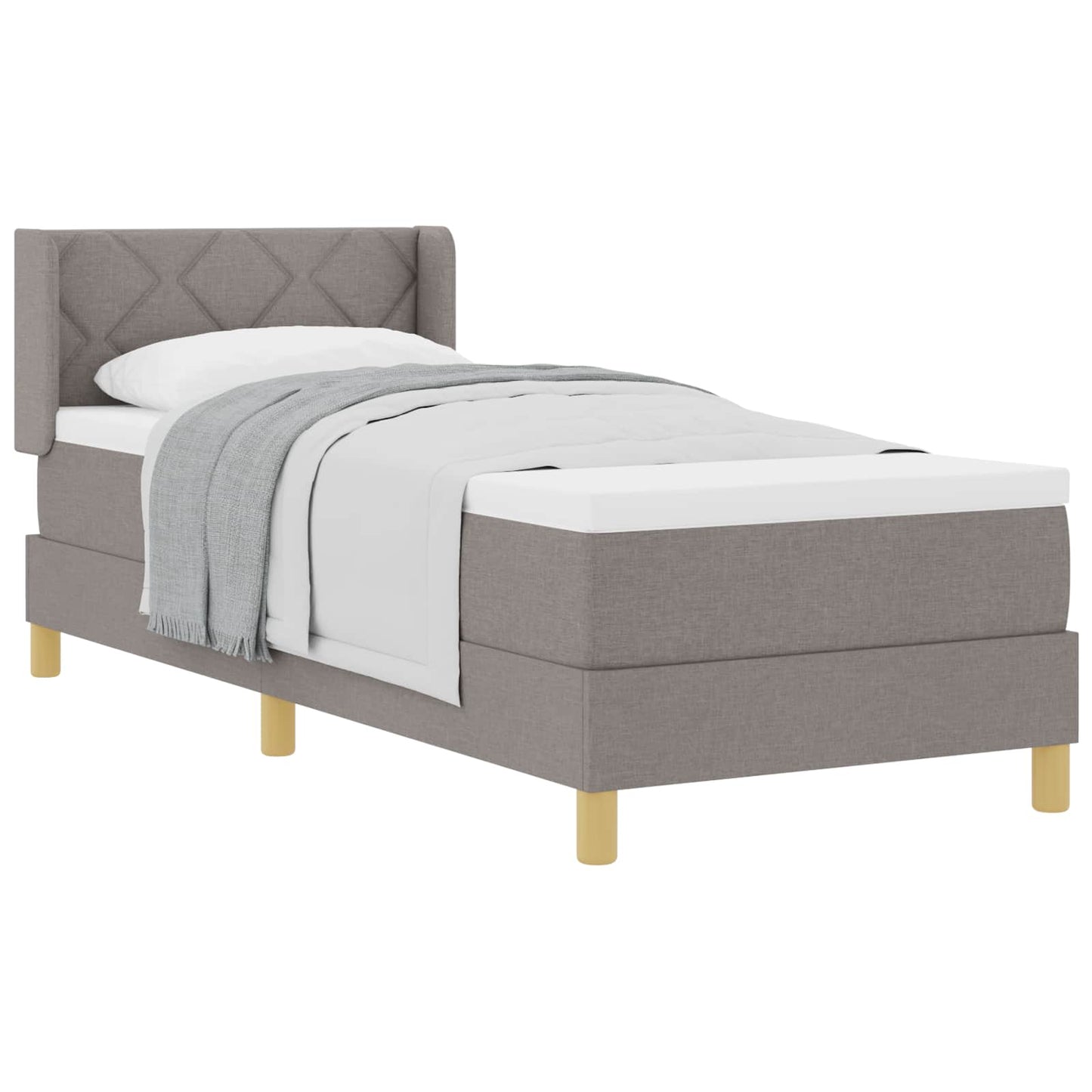 vidaXL Κρεβάτι με ελατήρια με μαξιλάρι Taupe 200 x 80 εκατοστά ύφασμα