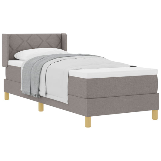 vidaXL Κρεβάτι με ελατήρια με μαξιλάρι Taupe 200 x 80 εκατοστά ύφασμα