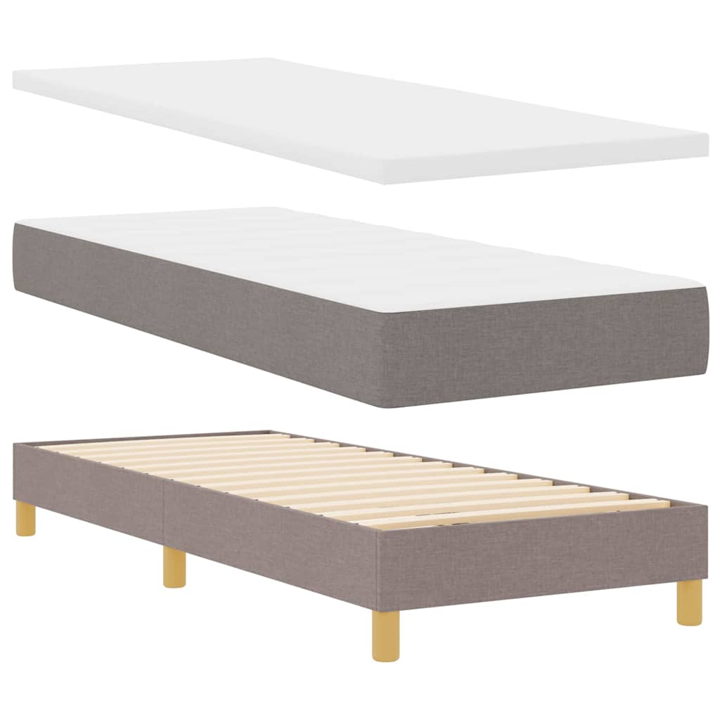 vidaXL Κρεβάτι με ελατήρια με μαξιλάρι Taupe 200 x 80 εκατοστά ύφασμα