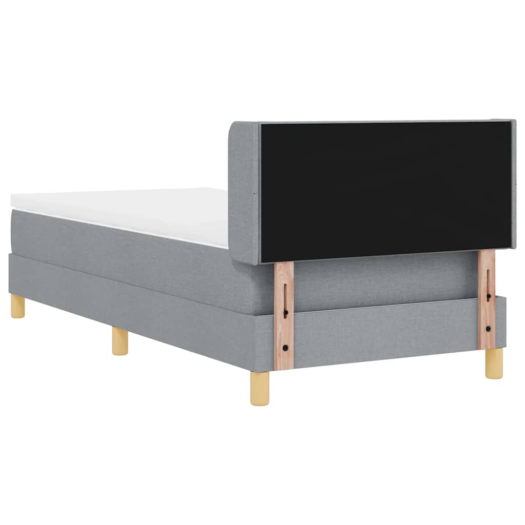 vidaXL Κρεβάτι με ελατήρια Ανοιχτό γκρι 190 x 90 cm Πολυεστέρας