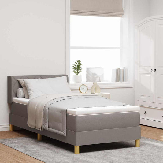 vidaXL Κρεβάτι με ελατήρια με κεφαλάρι Taupe 190 x 90 cm ύφασμα