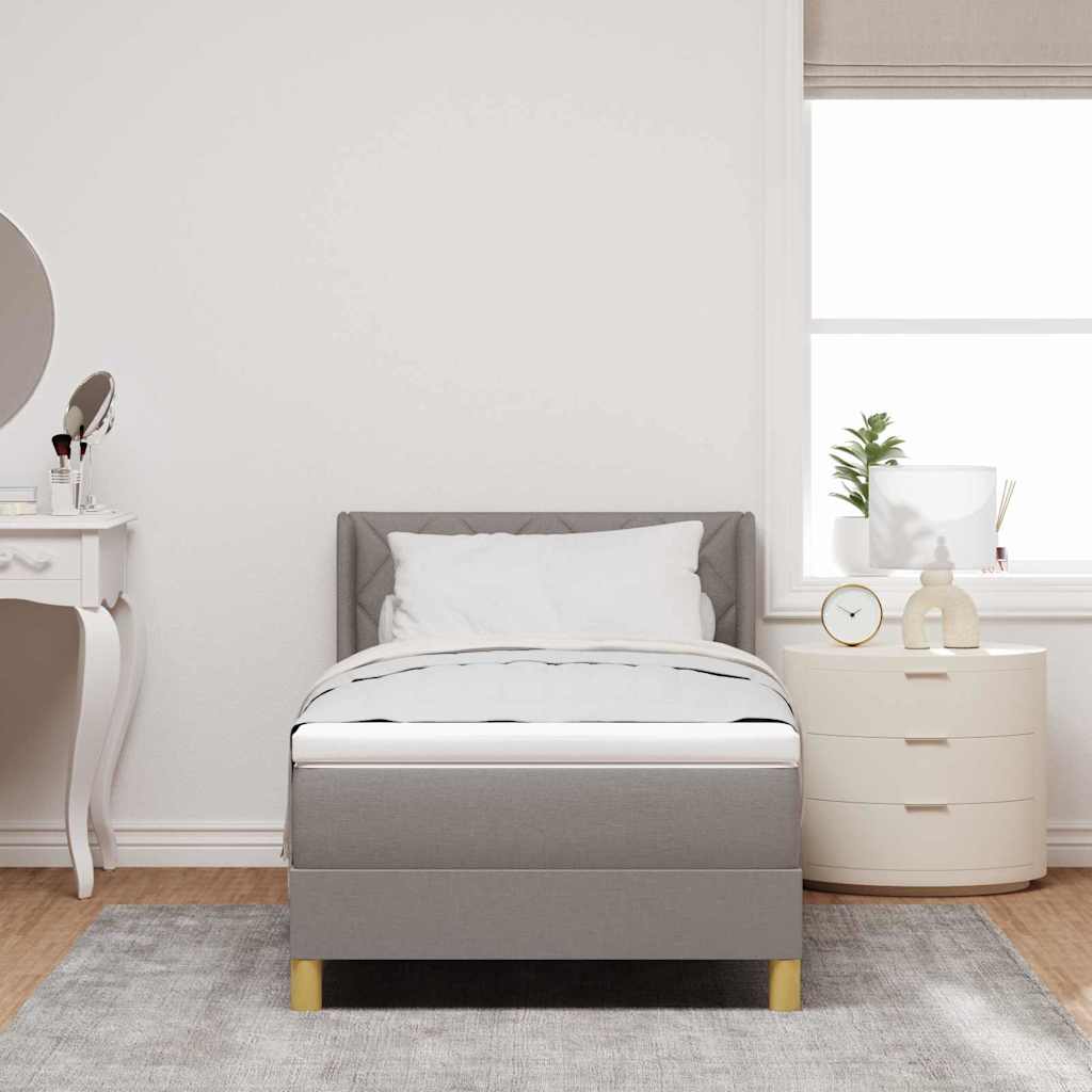 vidaXL Κρεβάτι με ελατήρια με κεφαλάρι Taupe 190 x 90 cm ύφασμα