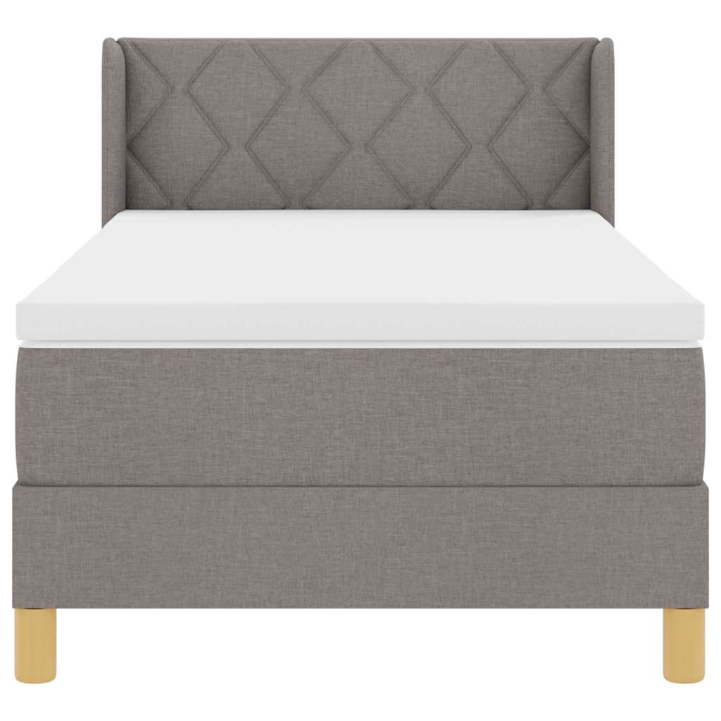vidaXL Κρεβάτι με ελατήρια με κεφαλάρι Taupe 190 x 90 cm ύφασμα
