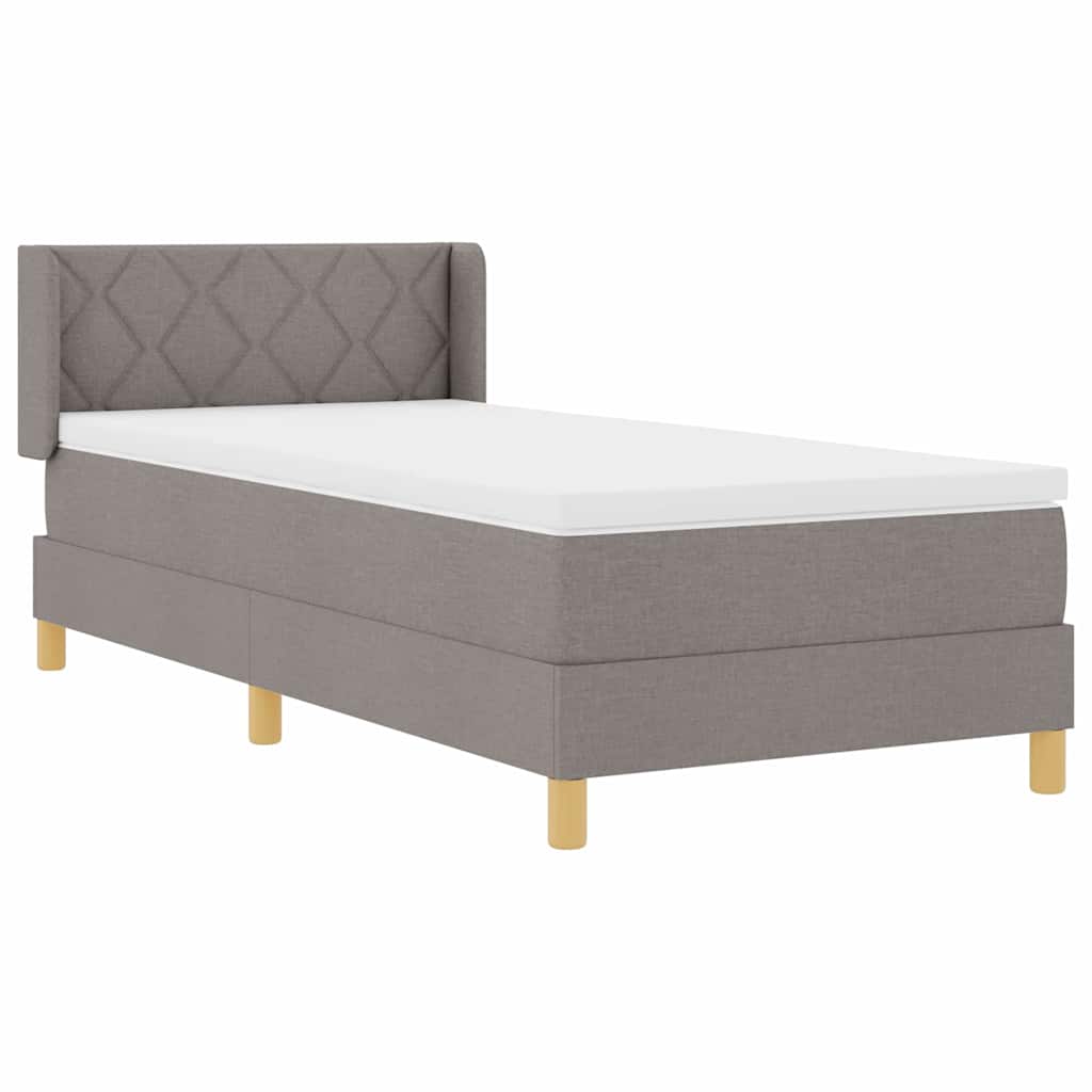vidaXL Κρεβάτι με Ελατήρια με στρώμα Taupe 100 x 200 cm ύφασμα