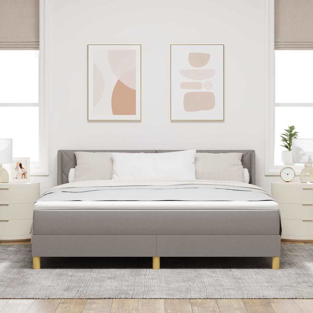 vidaXL Κρεβάτι με ελατήρια με κεφαλάρι Taupe 200 x 180 cm ύφασμα