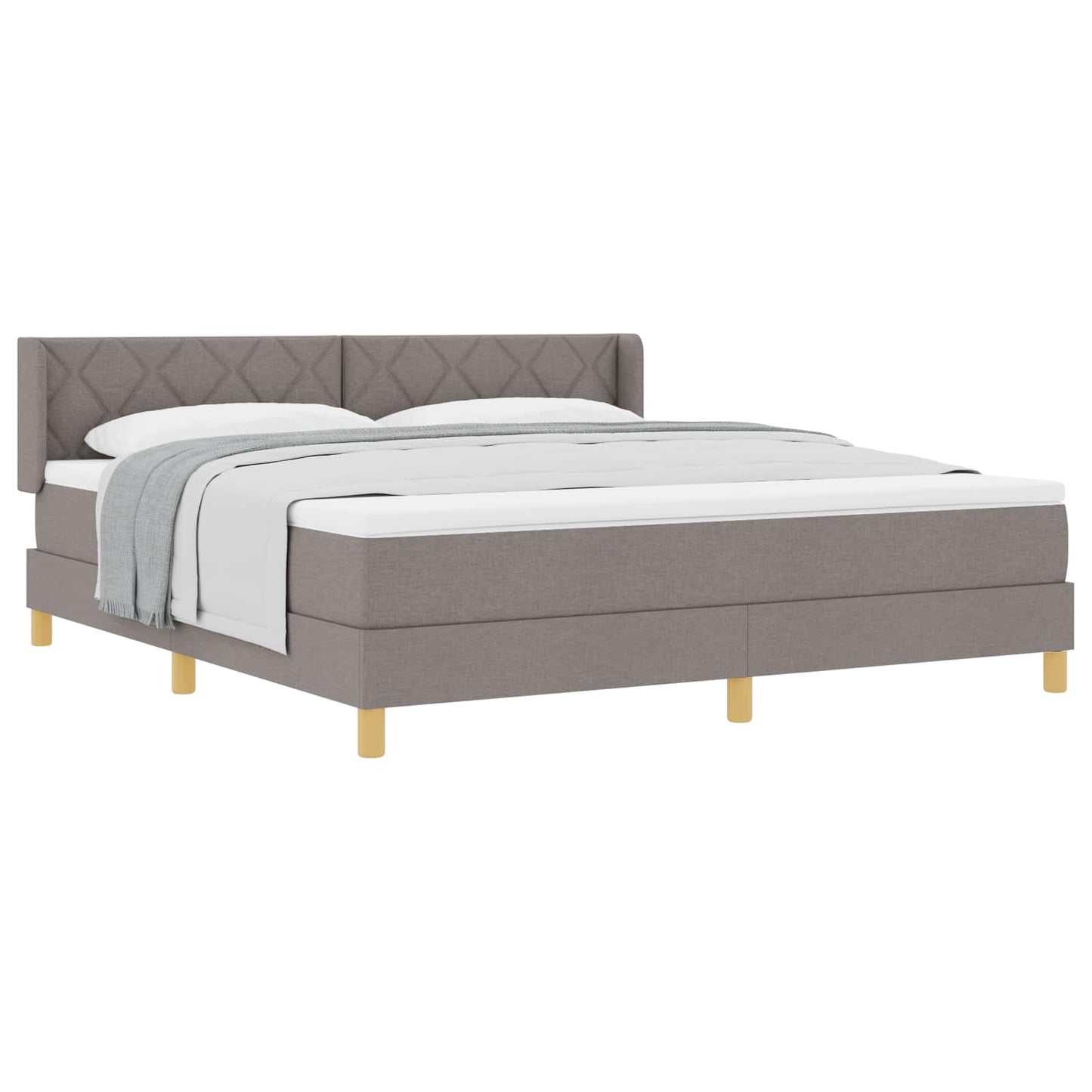 vidaXL Κρεβάτι με ελατήρια με κεφαλάρι Taupe 200 x 180 cm ύφασμα