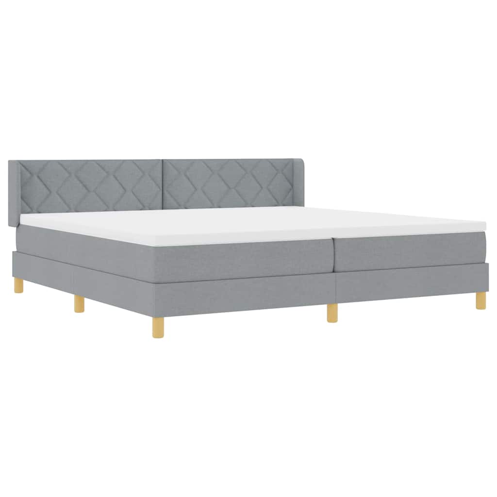 vidaXL Κρεβάτι με ελατήρια Ανοιχτό γκρι 200 x 200 cm ύφασμα
