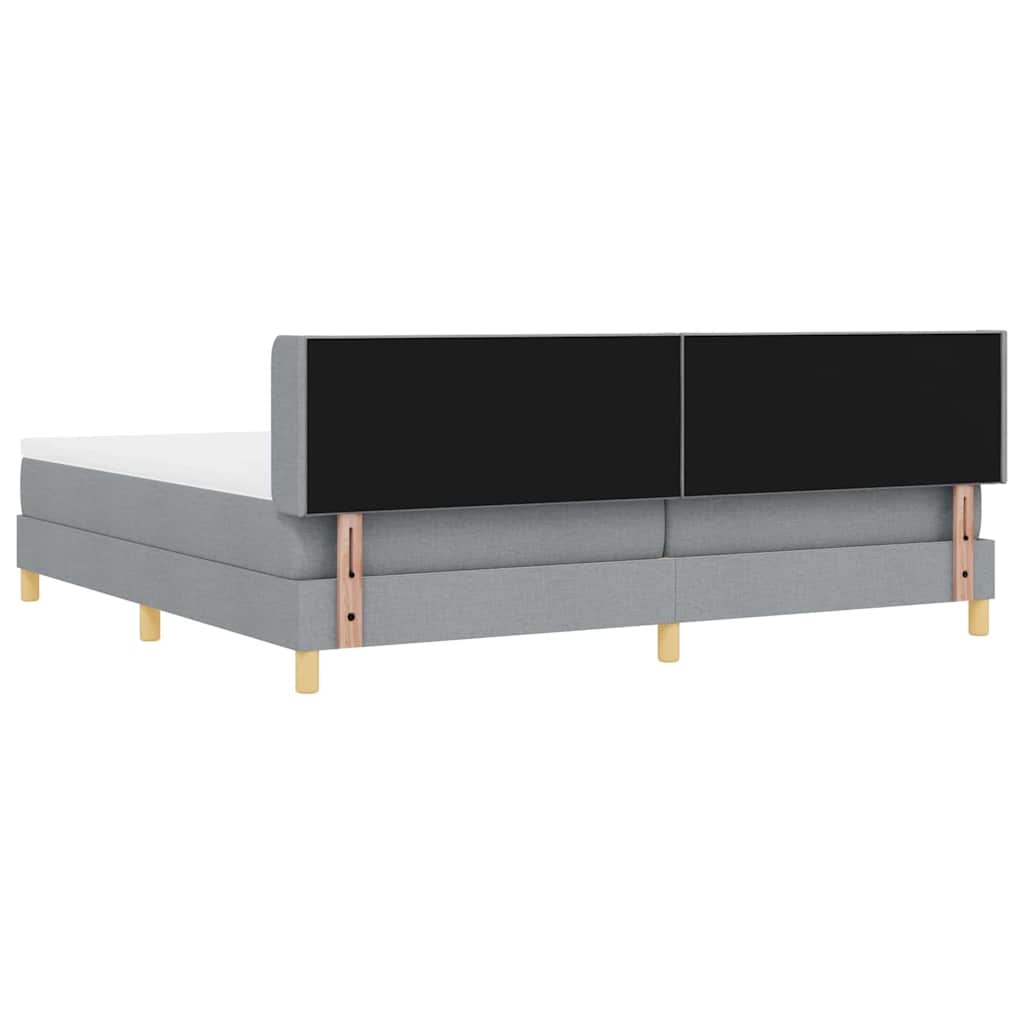vidaXL Κρεβάτι με ελατήρια Ανοιχτό γκρι 200 x 200 cm ύφασμα