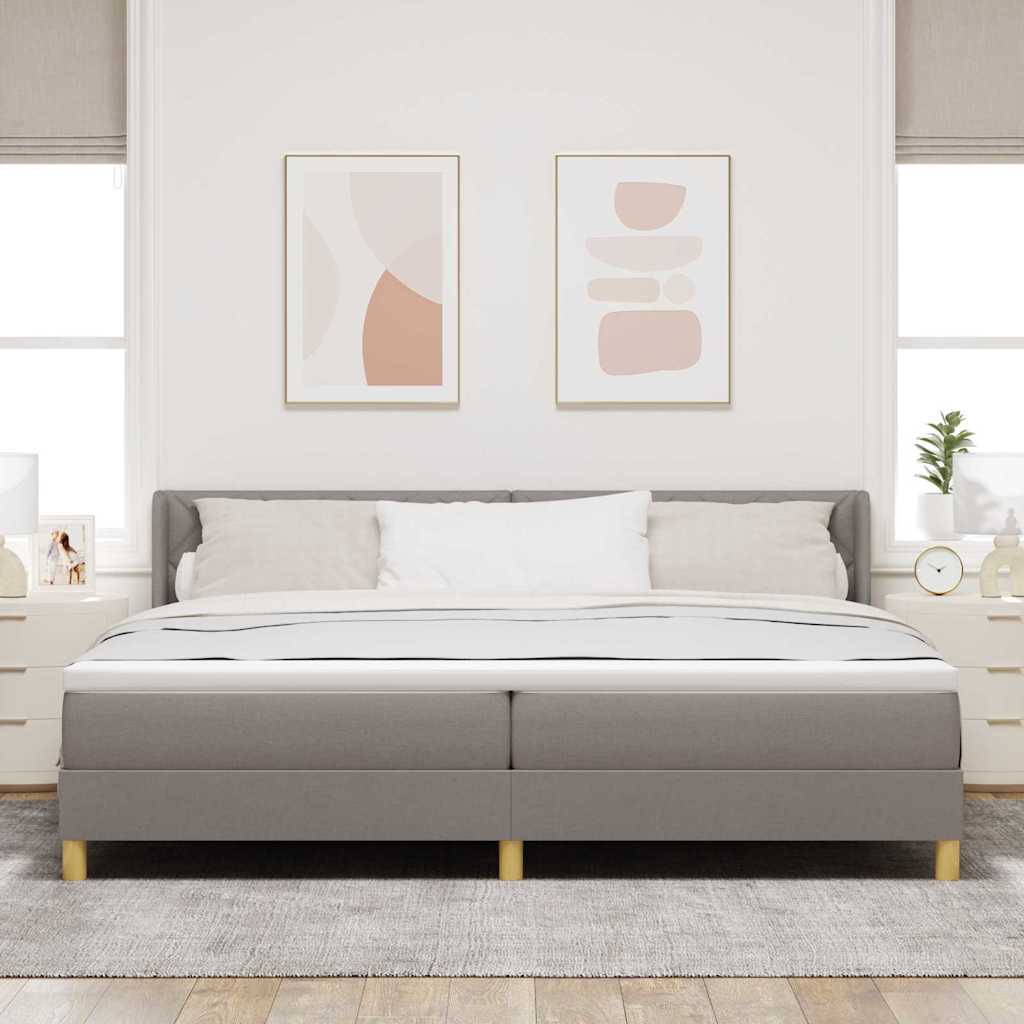 vidaXL Κρεβάτι με ελατήρια με στρώμα Taupe 200 x 200 cm ύφασμα