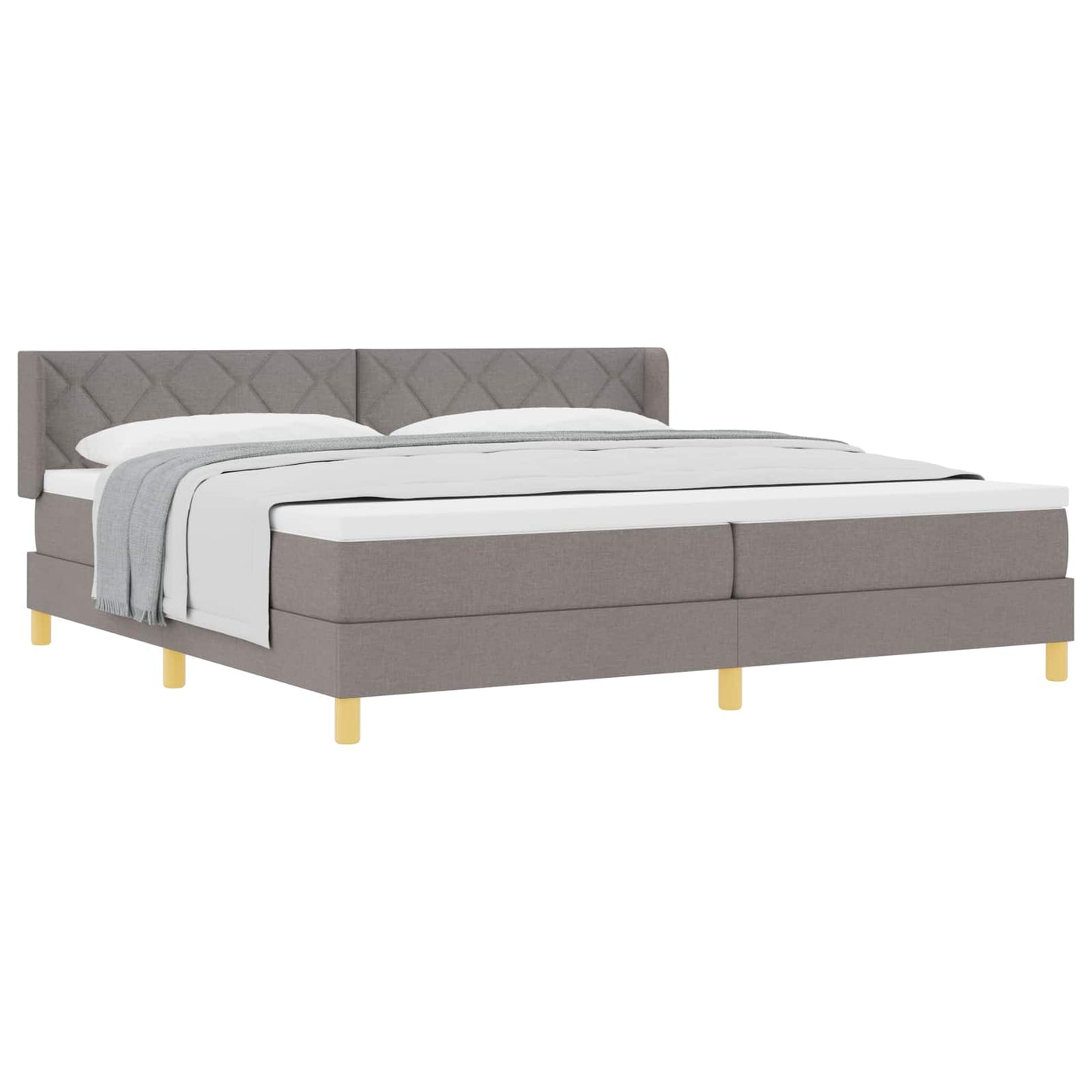 vidaXL Κρεβάτι με ελατήρια με στρώμα Taupe 200 x 200 cm ύφασμα