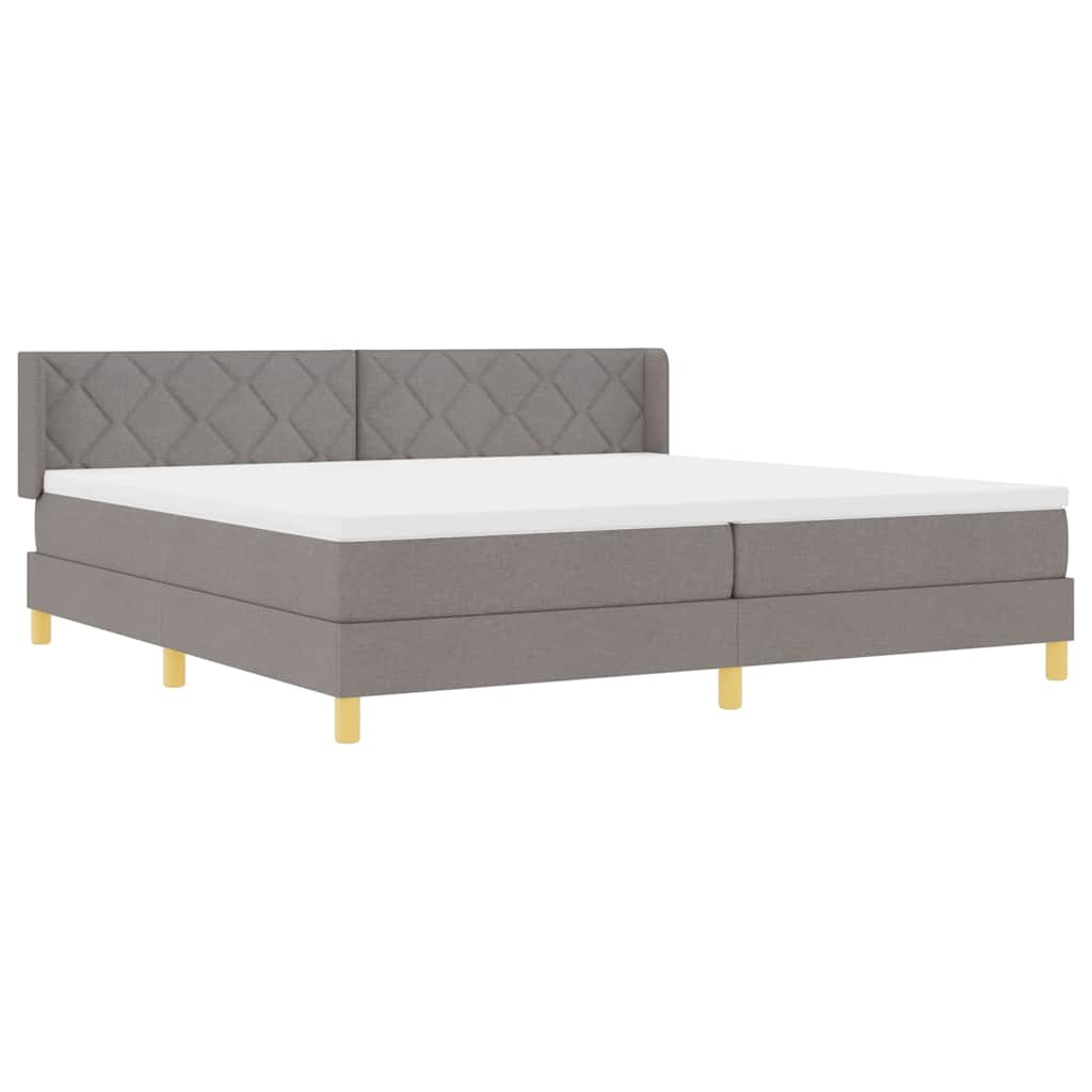 vidaXL Κρεβάτι με ελατήρια με στρώμα Taupe 200 x 200 cm ύφασμα