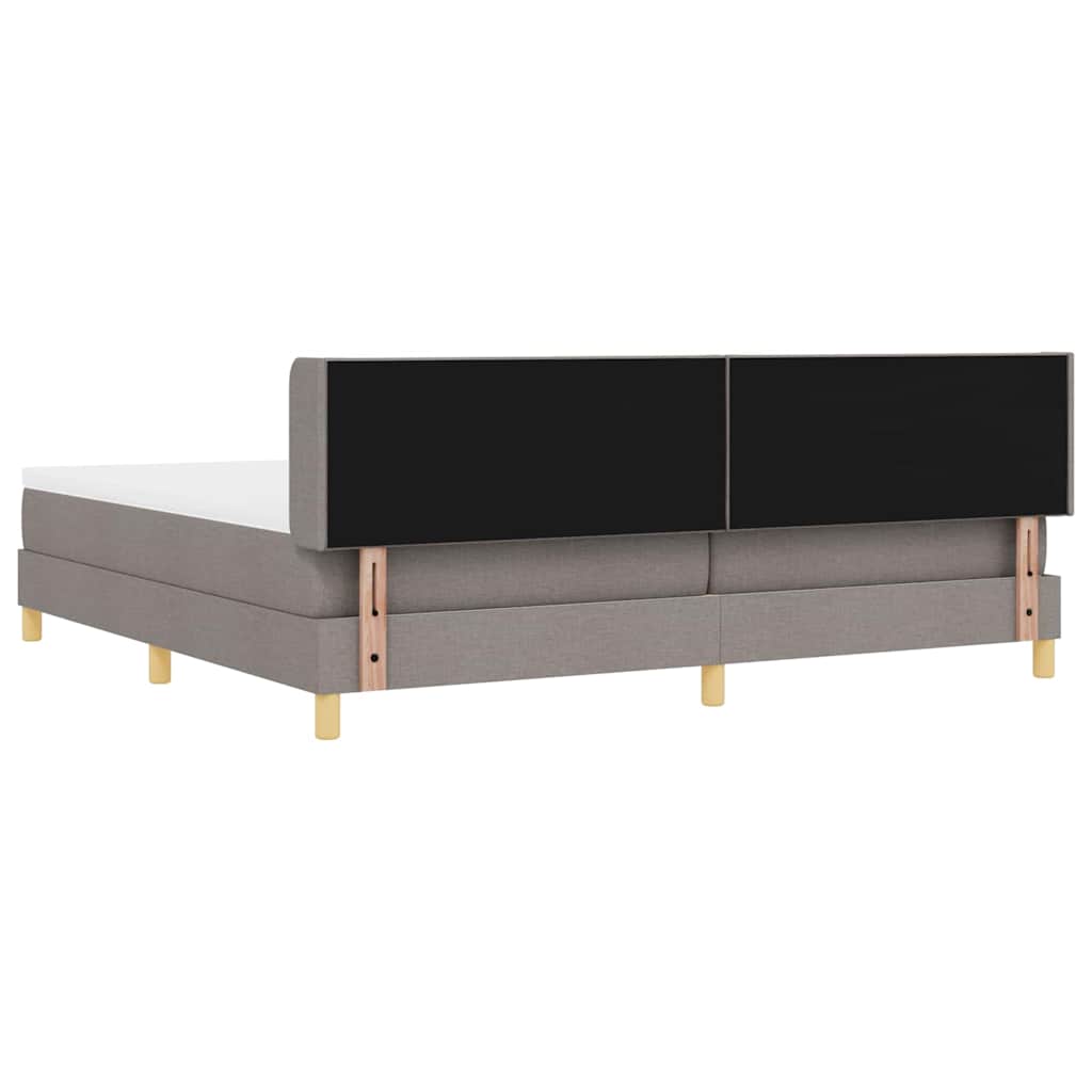 vidaXL Κρεβάτι με ελατήρια με στρώμα Taupe 200 x 200 cm ύφασμα