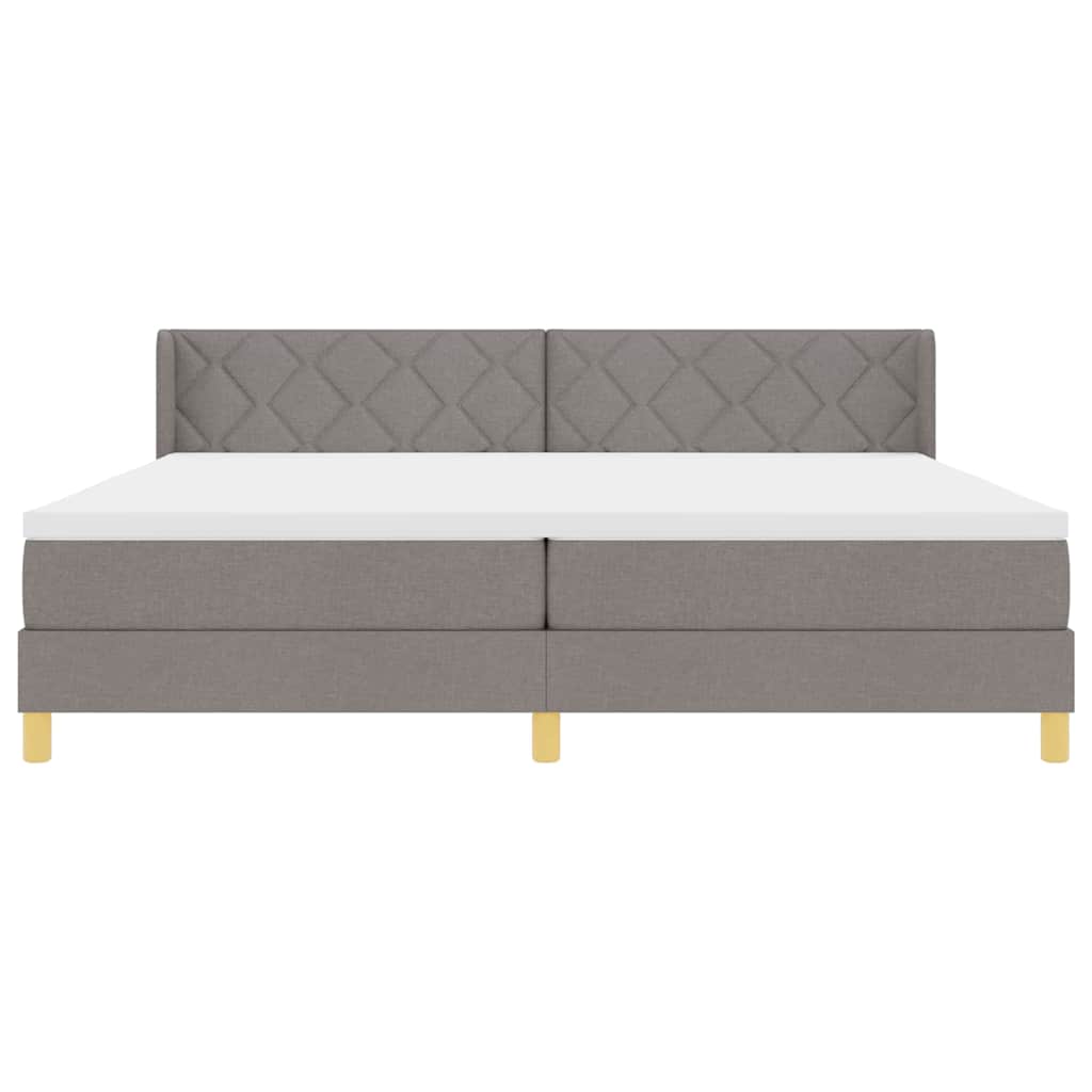vidaXL Κρεβάτι με ελατήρια με στρώμα Taupe 200 x 200 cm ύφασμα