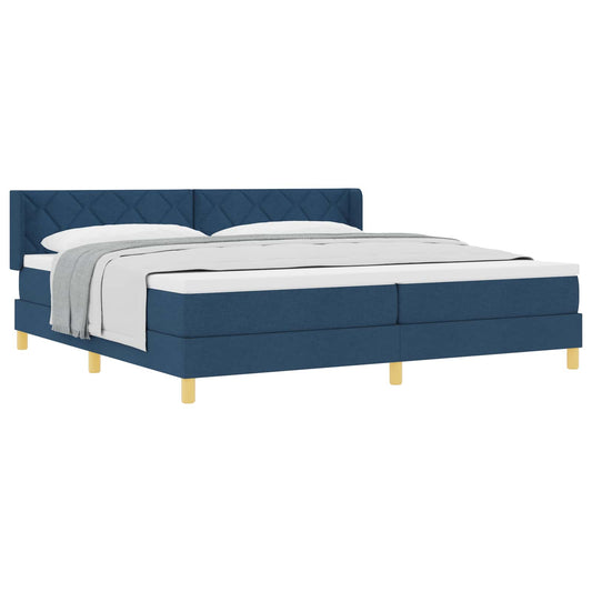 vidaXL Κρεβάτι με ελατήρια με κεφαλάρι Μπλε 200 x 200 cm ύφασμα