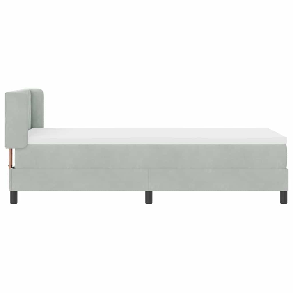 vidaXL Κρεβάτι με ελατήρια Ανοιχτό γκρι 200 x 80 εκατοστά Βελούδο