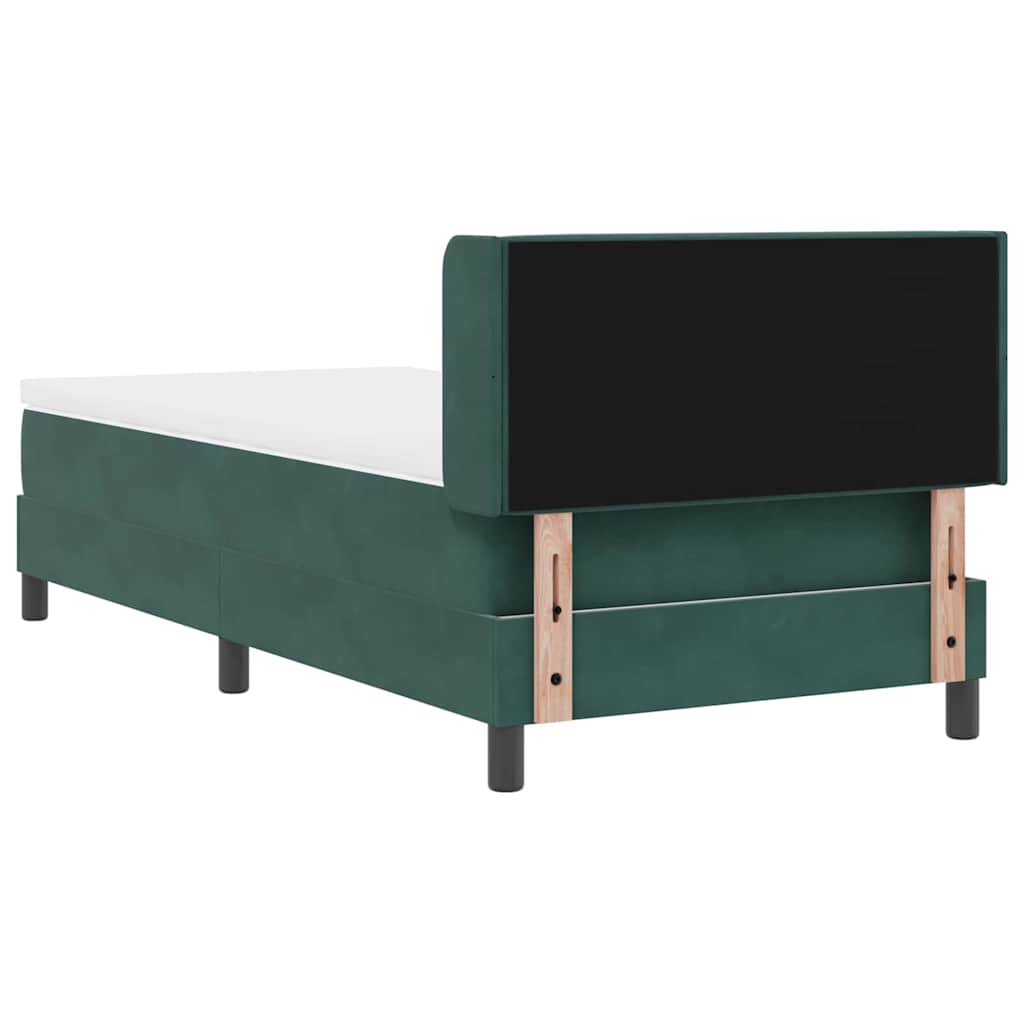 vidaXL Κρεβάτι με ελατήρια Σκούρο Πράσινο 190 x 90 cm Βελούδο