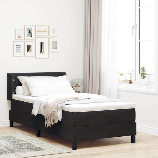 vidaXL Κρεβάτι με ελατήρια με κεφαλάρι Μαύρο 200 x 100 cm Βελούδο