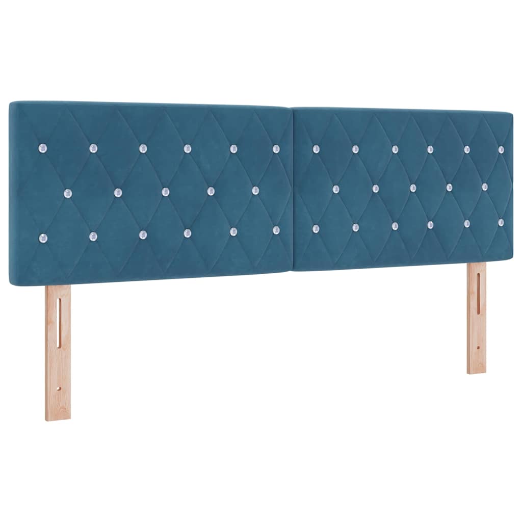 vidaXL Κρεβάτι με ελατήρια Σκούρο Μπλε 200 x 140 cm Βελούδο