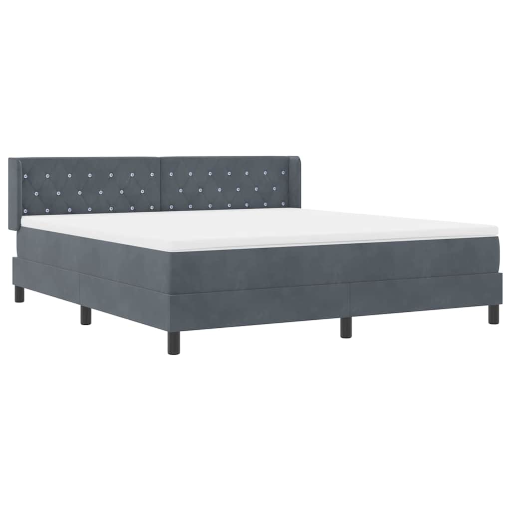 vidaXL Κρεβάτι με ελατήρια Σκούρο Γκρι 200 x 180 cm Βελούδο