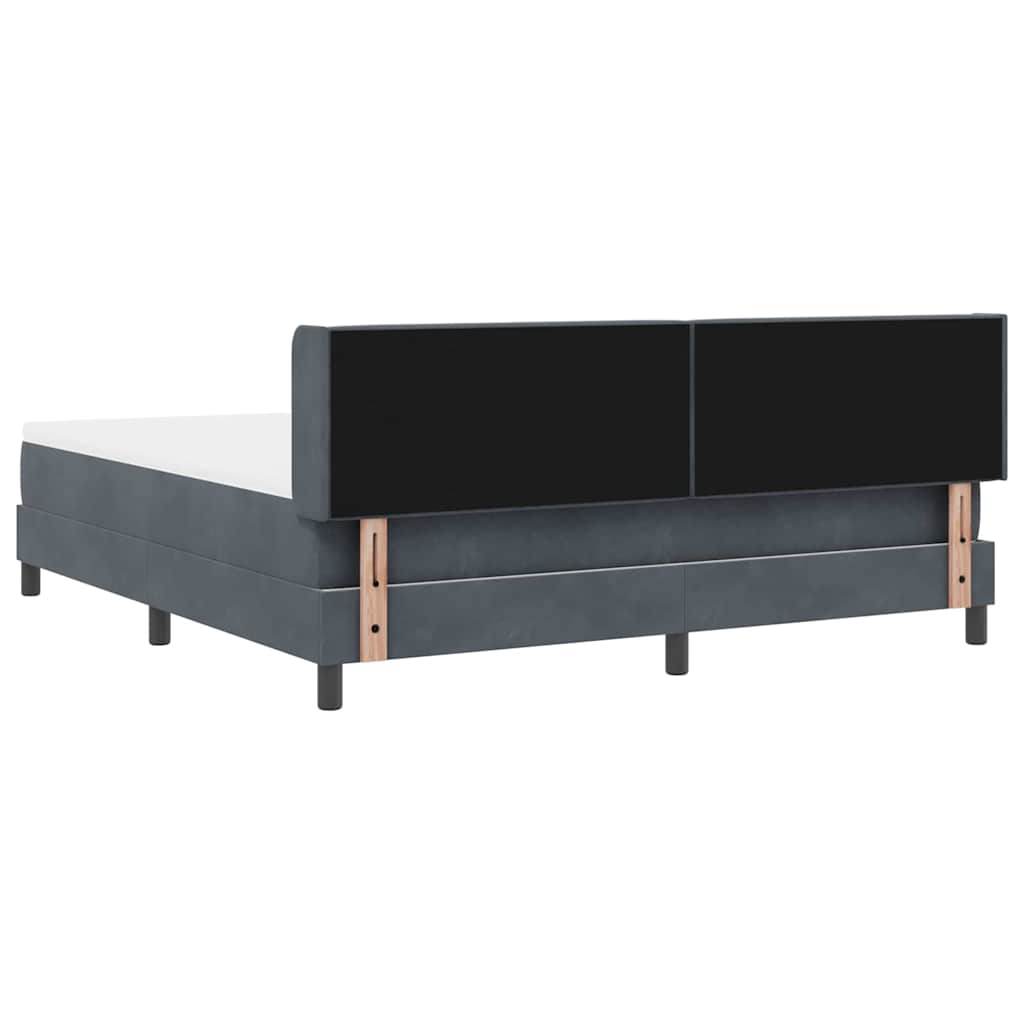 vidaXL Κρεβάτι με ελατήρια Σκούρο Γκρι 200 x 180 cm Βελούδο