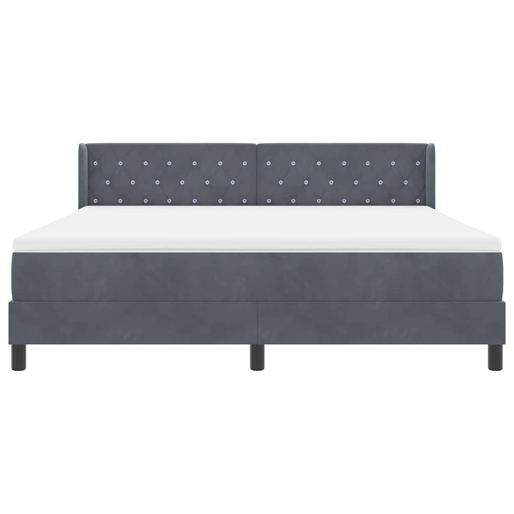 vidaXL Κρεβάτι με ελατήρια Σκούρο Γκρι 200 x 180 cm Βελούδο