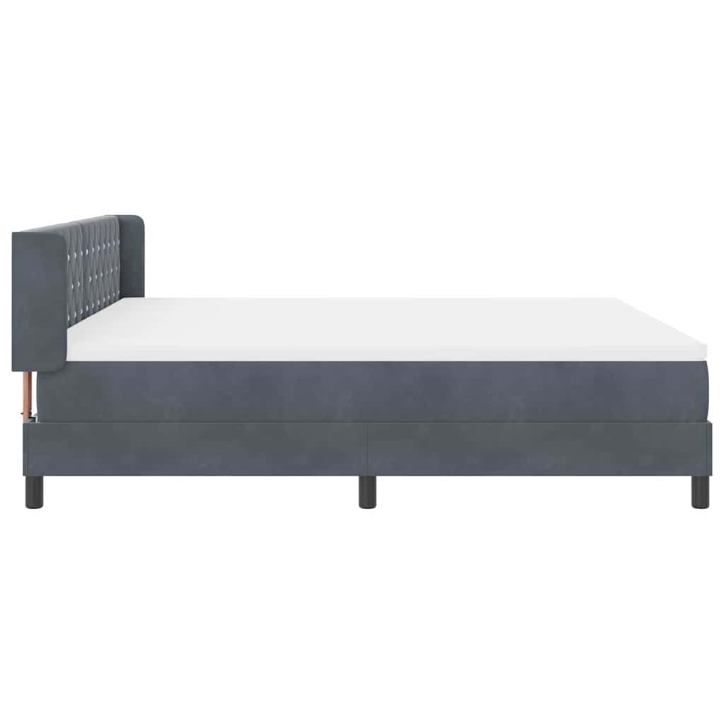 vidaXL Κρεβάτι με ελατήρια Σκούρο Γκρι 200 x 180 cm Βελούδο