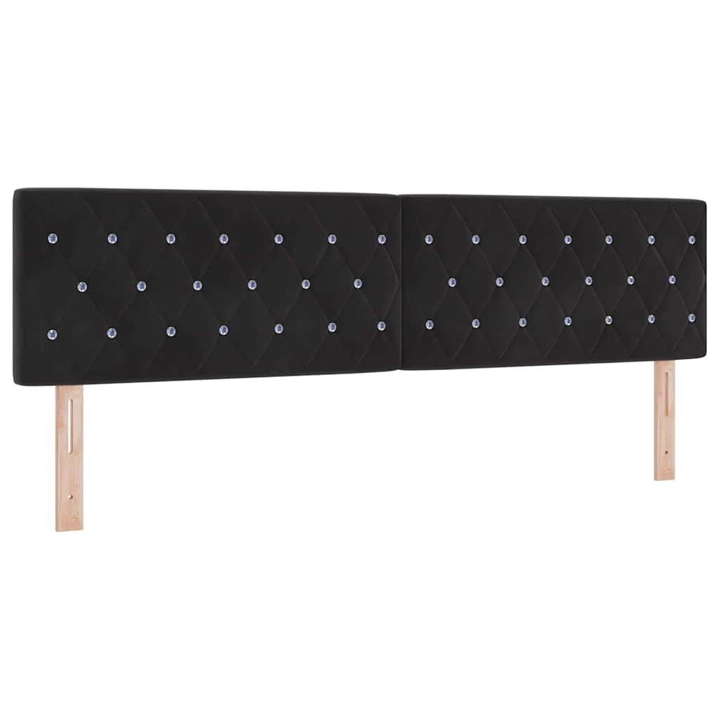 vidaXL Κρεβάτι με ελατήρια με κεφαλάρι Μαύρο 200 x 180 cm Βελούδο