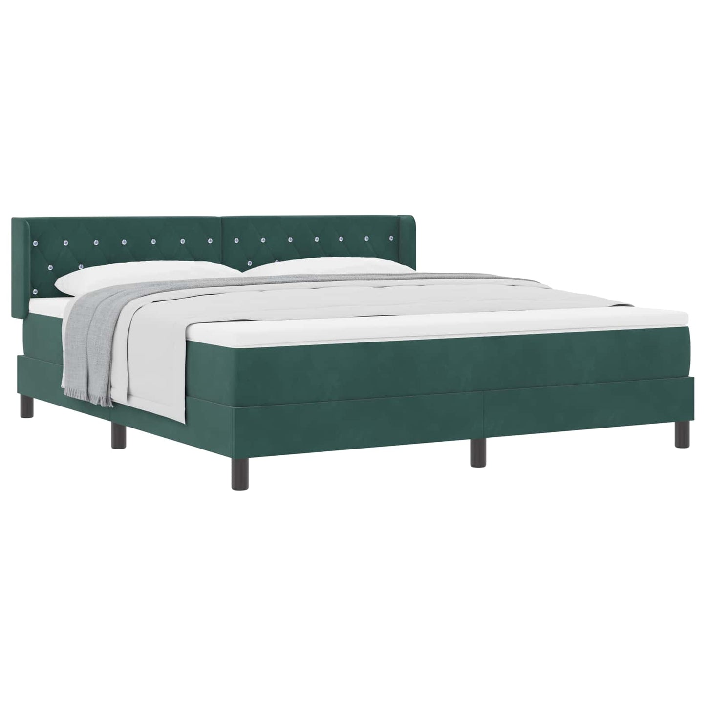 vidaXL Κρεβάτι με ελατήρια Σκούρο Πράσινο 200 x 180 cm Βελούδο