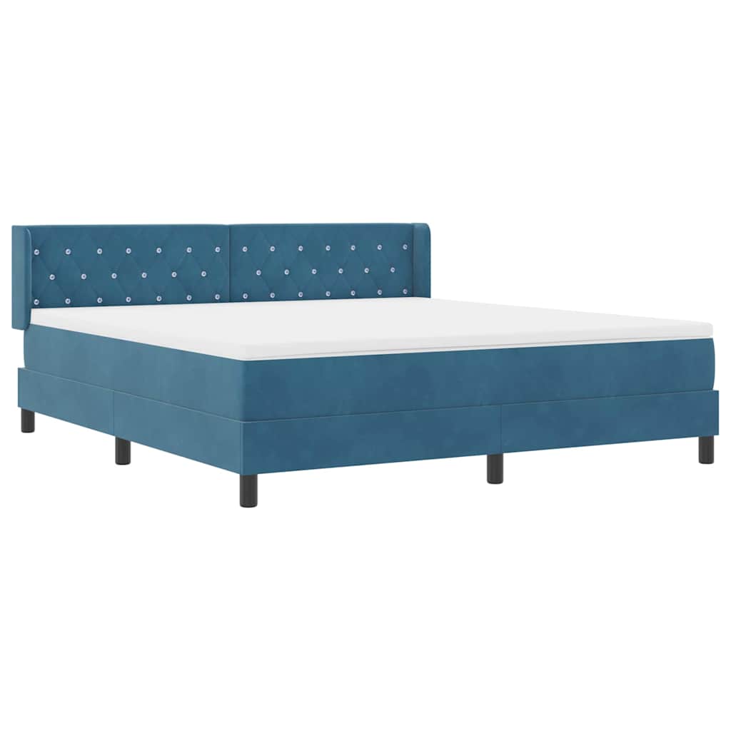 vidaXL Κρεβάτι με ελατήρια Σκούρο Μπλε 200 x 180 cm Βελούδο