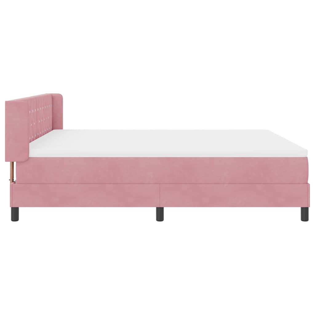 vidaXL Κρεβάτι με ελατήρια με κεφαλάρι Ροζ 200 x 180 cm Βελούδο