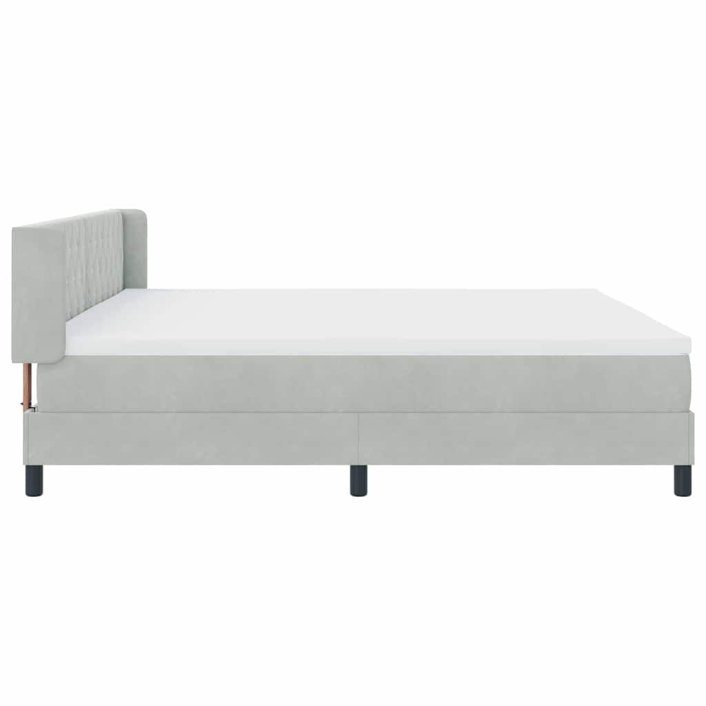 vidaXL Κρεβάτι με ελατήρια Ανοιχτό γκρι 200 x 200 cm Βελούδο