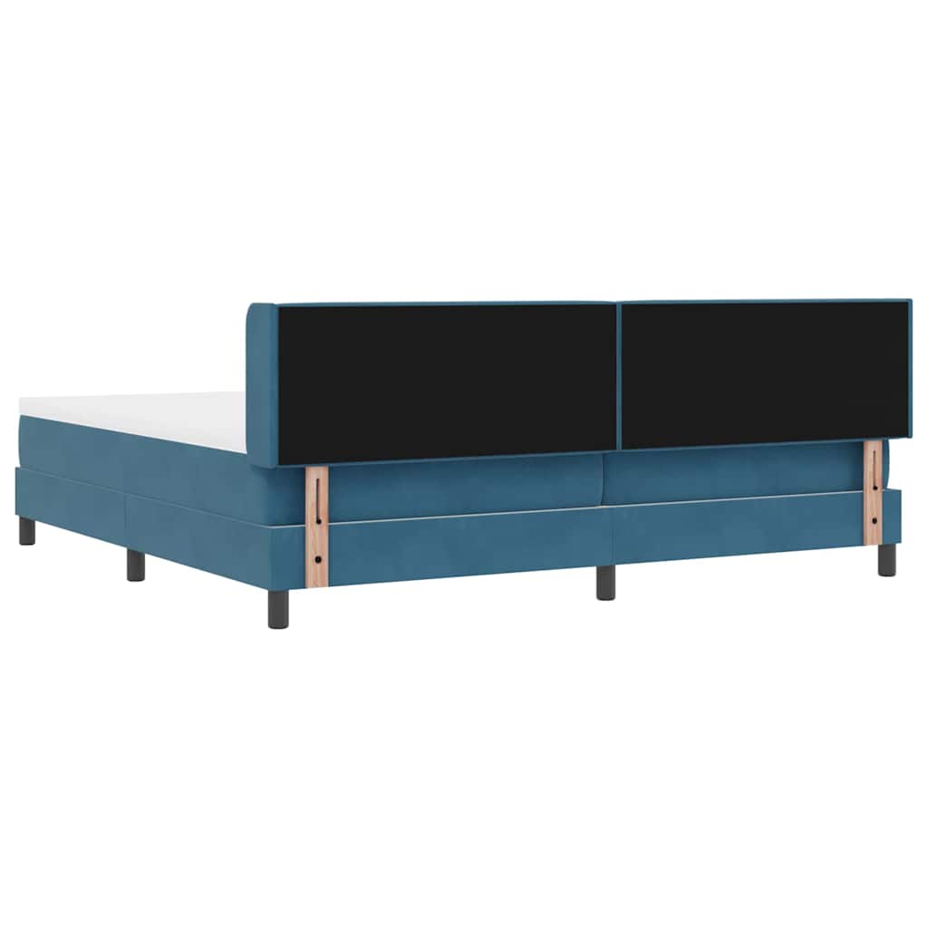 vidaXL Κρεβάτι με ελατήρια Σκούρο Μπλε 200 x 200 cm Βελούδο