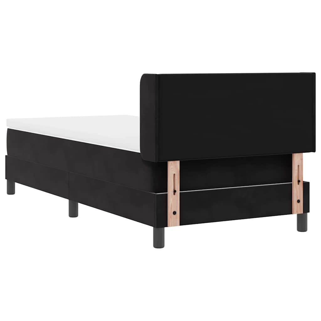 vidaXL Κρεβάτι με ελατήρια με στρώμα Μαύρο 200 x 100 cm Βελούδο