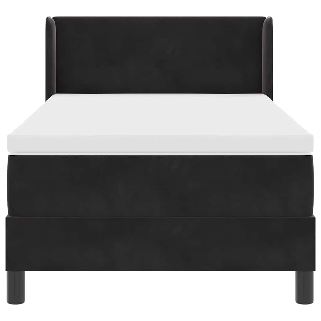 vidaXL Κρεβάτι με ελατήρια με στρώμα Μαύρο 200 x 100 cm Βελούδο