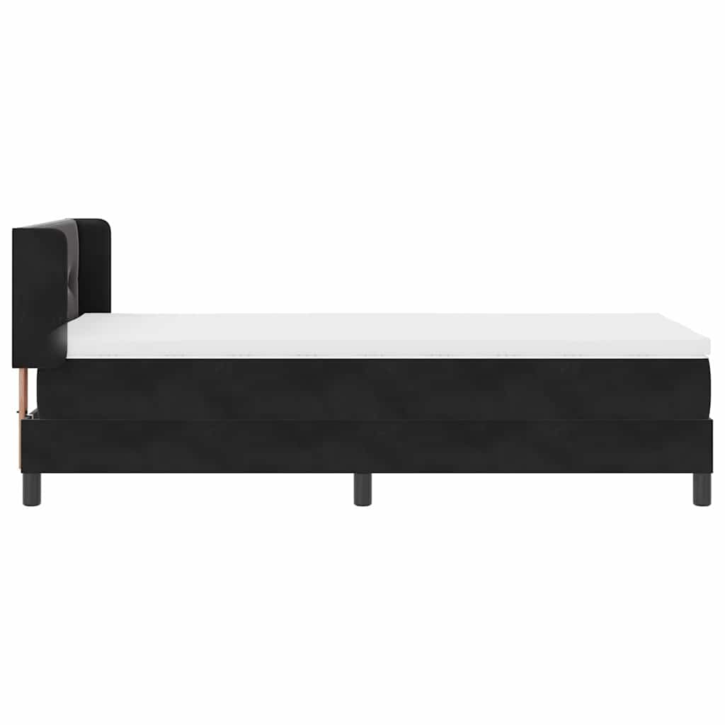 vidaXL Κρεβάτι με ελατήρια με στρώμα Μαύρο 200 x 100 cm Βελούδο
