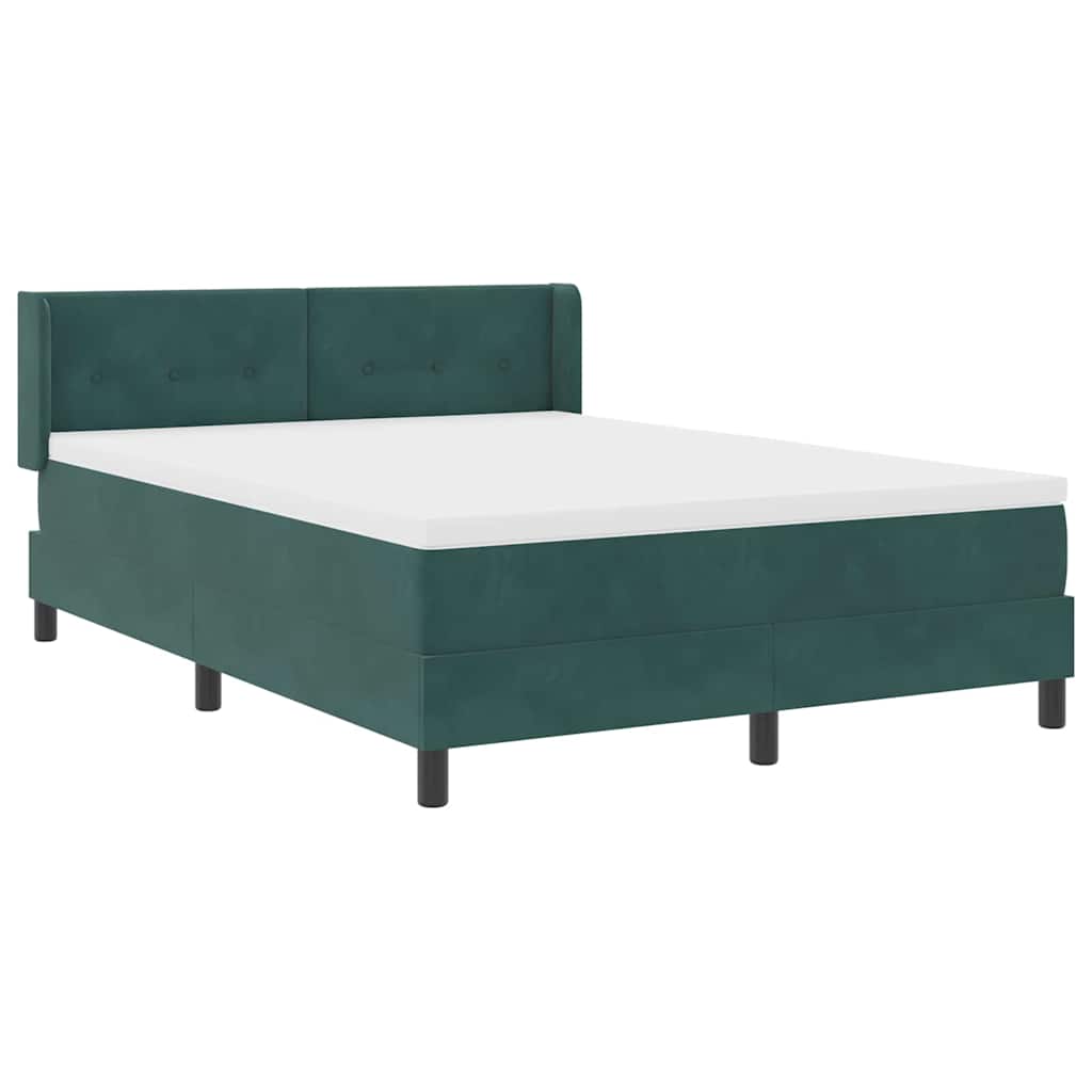 vidaXL Κρεβάτι με ελατήρια Σκούρο Πράσινο 200 x 140 cm Βελούδο