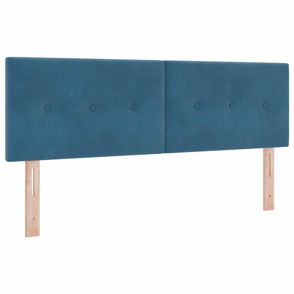 vidaXL Κρεβάτι με ελατήρια Σκούρο Μπλε 200 x 140 cm Βελούδο