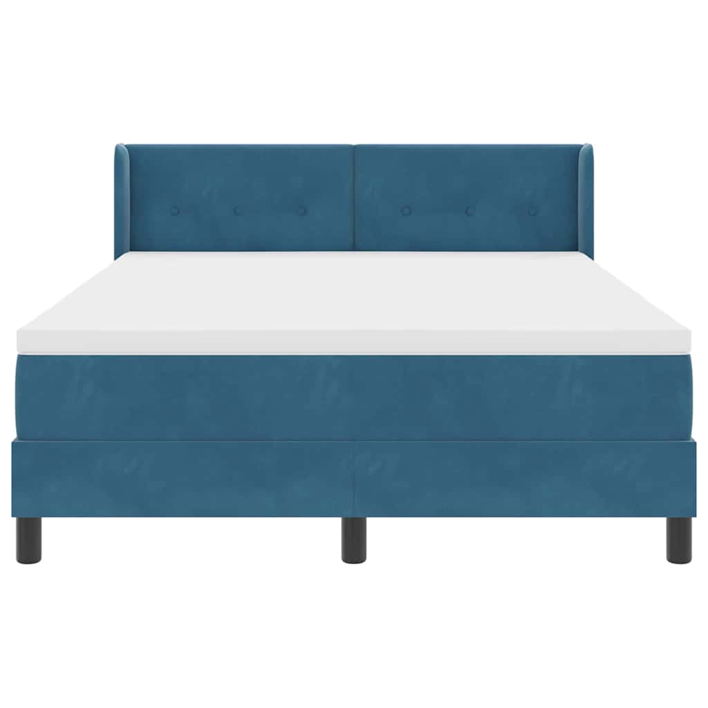 vidaXL Κρεβάτι με ελατήρια Σκούρο Μπλε 200 x 140 cm Βελούδο